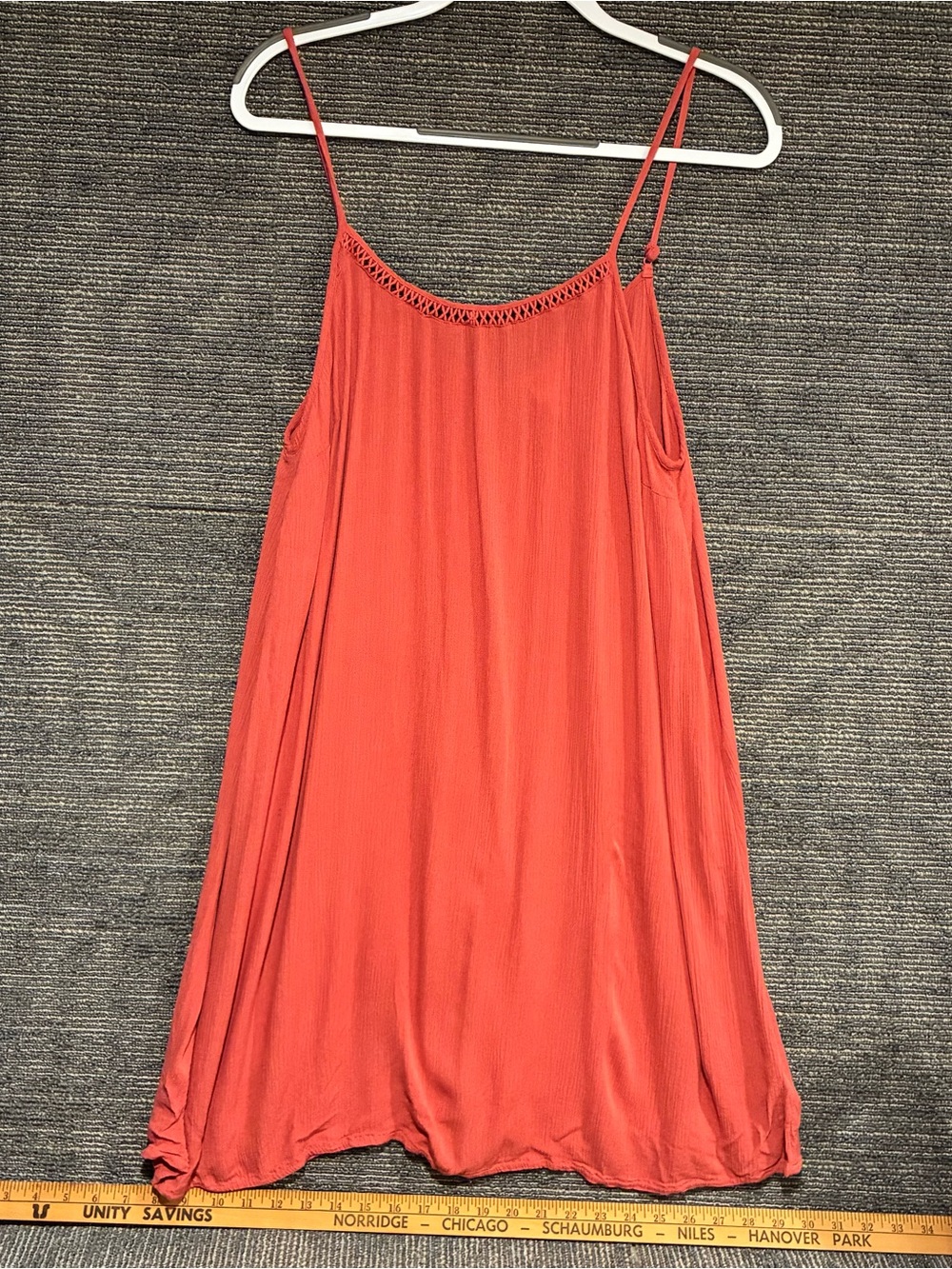 Mossimo Supply Co. Coral Red Lace-Trim Swing dress- XL